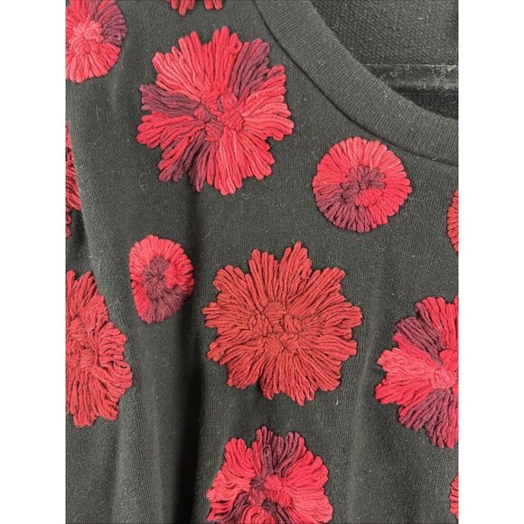 Anthropologie Maeve Embroidered Floral Cotton Sweatshirt Womens Sizes S - Picture 2 of 9